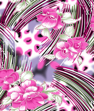 抽象花朵印花圖案