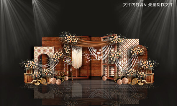 香檳色小清新森系婚禮