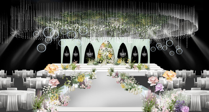 韩式婚礼舞台仪式区