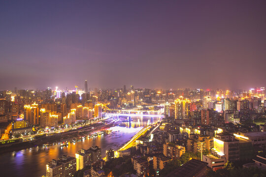 重庆嘉陵江畔夜景