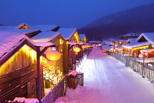 雪乡夜景