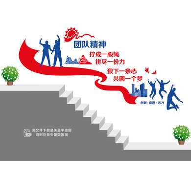 企業(yè)團(tuán)隊(duì)精神樓道墻
