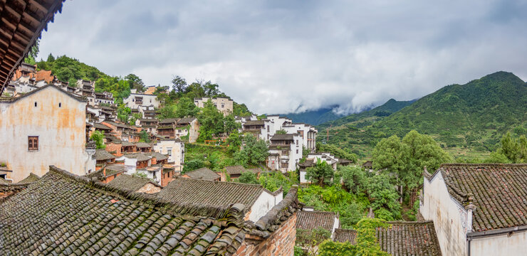 婺源篁岭村天街全景图