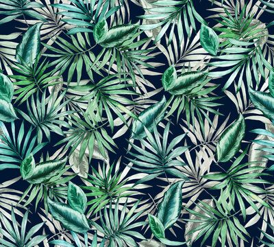 黑底綠葉