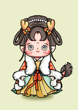 小龍人卡通擬人冬裝古裝