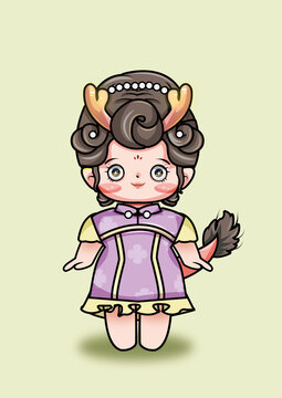 小龍人卡通Q版小姑娘