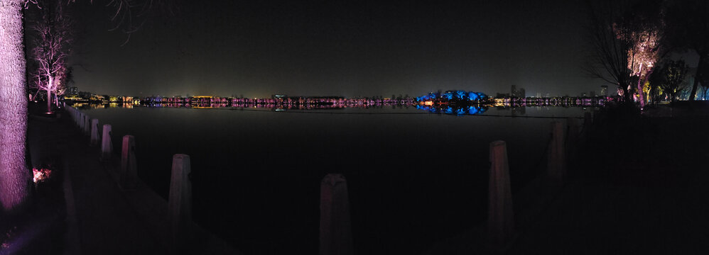 南湖夜景全景图