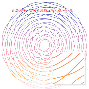 圆形波浪纹