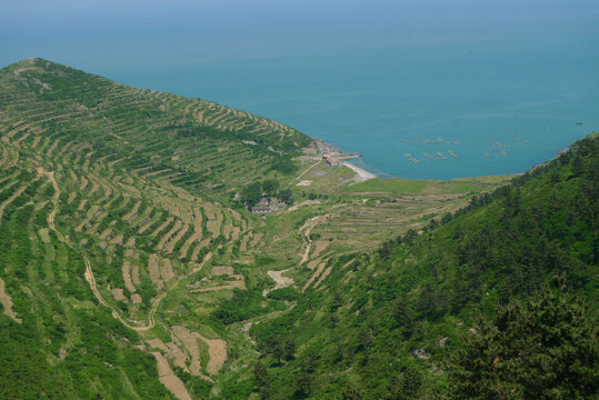 青岛崂山头春季风光