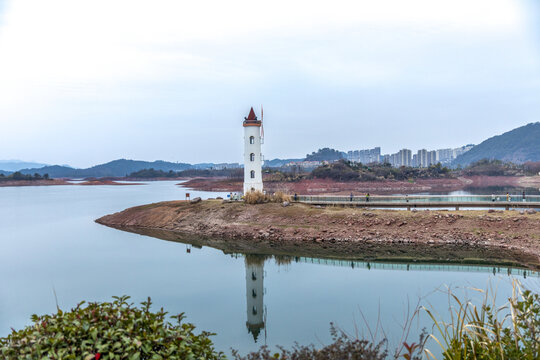 千岛湖灯塔特写