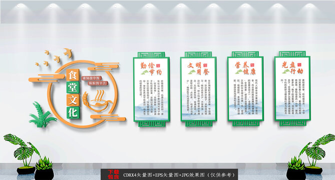 食堂文化背景墻