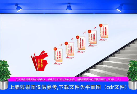 五落實(shí)五到位樓梯文化墻
