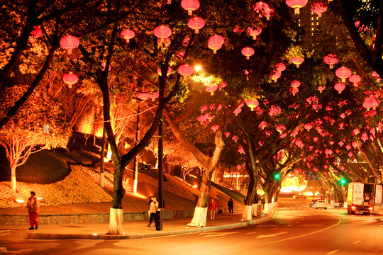 中山四路春节灯饰夜景