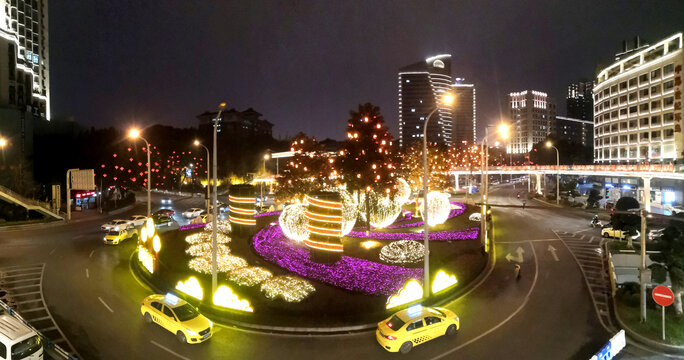 中山四路春节灯饰夜景