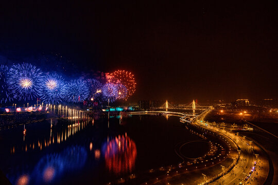 春节夜景烟花