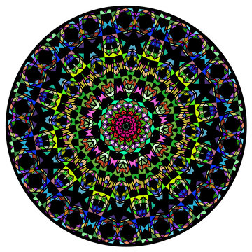 矢量圓形幾何花紋圖案