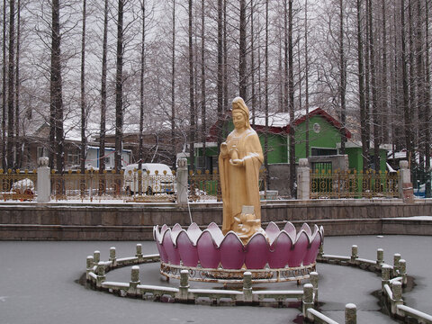 山东青岛湛山寺雪景