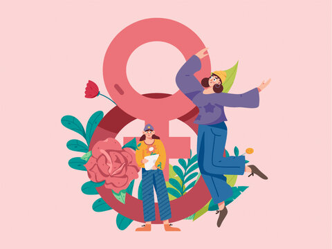 手繪婦女節(jié)母親節(jié)插畫61
