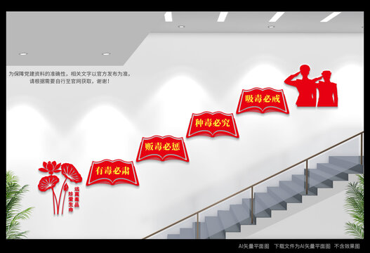 戒毒所樓梯文化墻