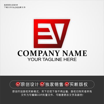 EV标志EV字母logo