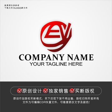 EV标志EV字母logo