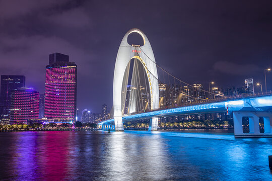 广州猎德大桥夜景