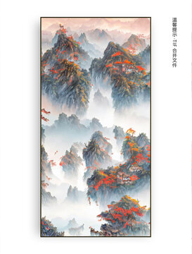 迎客松仙境水墨山水畫(huà)