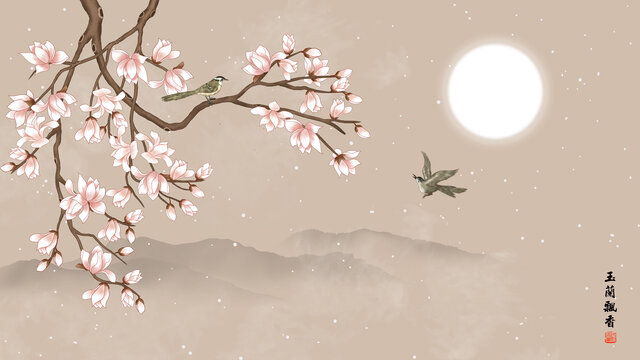 新中式花鳥圖