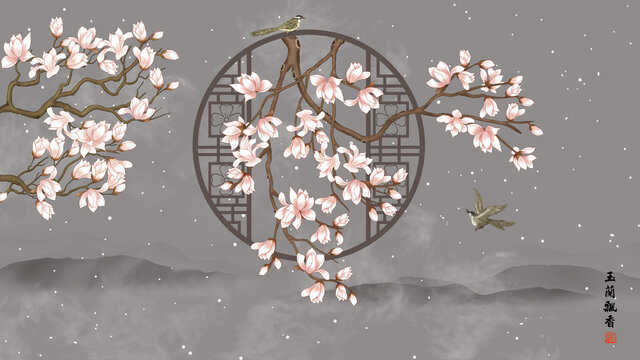 工筆玉蘭花