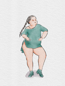 跳拉丁舞的胖女孩