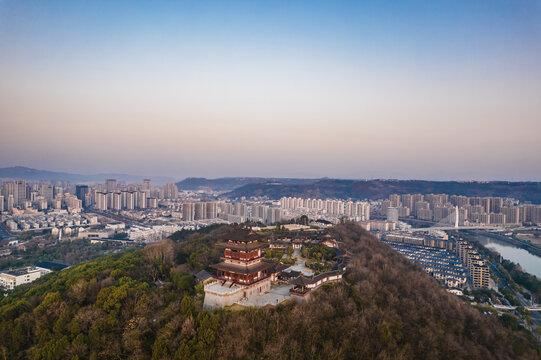 绍兴市新昌县城市风光航拍