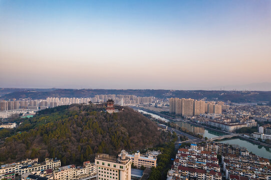 绍兴市新昌县城市风光航拍