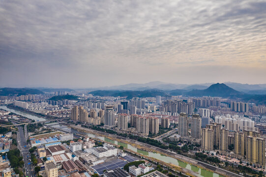 绍兴市新昌县城市风光航拍