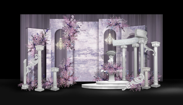 紫色莫奈婚礼效果图
