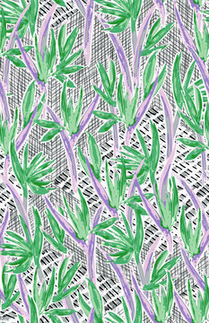 热带树叶印花设计图