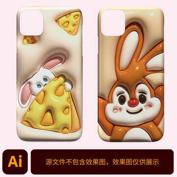 可愛卡通動物3D膨脹手機(jī)殼