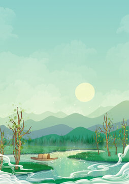 中國風(fēng)節(jié)日節(jié)氣插畫清明