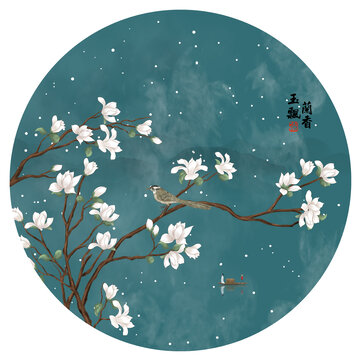圓形玉蘭花