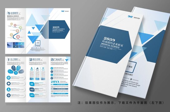 藍色商務(wù)企業(yè)宣傳三折頁