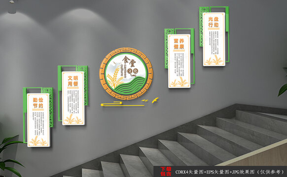 食堂樓梯文化墻