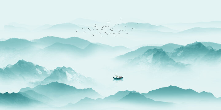 高清意境山水背景圖