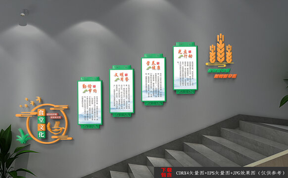食堂樓梯間文化墻