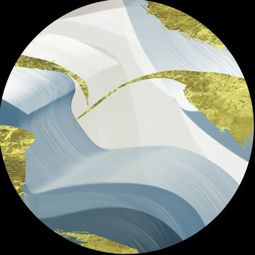 水彩抽象藝術(shù)圓形掛畫