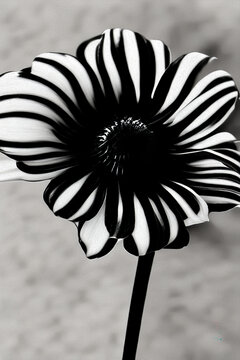 花朵油画黑白装饰画