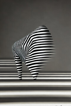 现代抽象斑马黑白装饰画