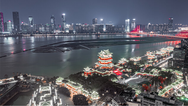 江西文昌阁古楼旅游区夜景