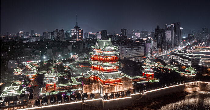 江西文昌阁古楼旅游区夜景