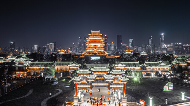 江西文昌阁古楼旅游区夜景