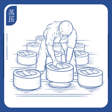 普洱茶制茶工藝流程圖之蒸壓
