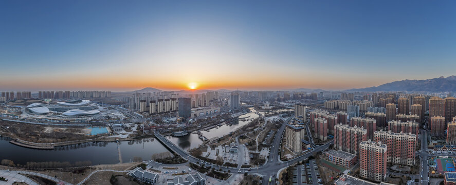 鸟瞰泰安爱琴海购物公园全景图